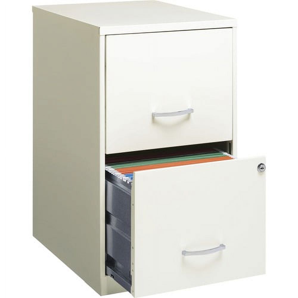 Lorell SOHO 18" 2-drawer File Cabinet 14.3" x 18" x 24.5" - 2 x File Drawer(s) - Material: Plastic Pull, Steel - Finish: White, Baked Enamel - image 2 of 7