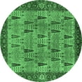 thumbnail image 1 of Ahgly Company Indoor Round Oriental Emerald Green Industrial Area Rugs, 4' Round, 1 of 4
