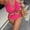 Pink, variant on Top-kevin Women's Cut Out Drawstring One Piece Swimsuit Cheeky High Cut Bathing Suit