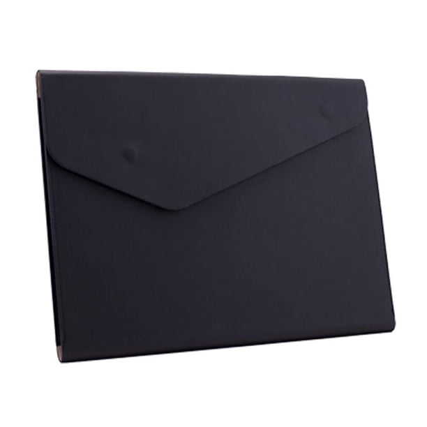 Bolsa de archivo A4, bolsa de cuero sintético para documentos, portafolios de papel, organizador de almacenamiento de facturas y contratos con hebilla magnética para material escolar de oficina