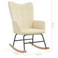 thumbnail image 4 of vidaXL Rocking Chair Cream Fabric, 4 of 5