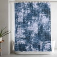 thumbnail image 5 of Navy Blue Ombre Standard Shower Curtain Set, Waterproof Shower Curtains for Bathroom, Gradient Abstract Art Vintage Washable Fabric Cloth Bath Curtain for Bathtub Decoration with Hooks 72x72 Inches, 5 of 9