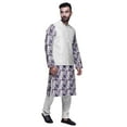 thumbnail image 2 of Atasi Mandarin Collar Traditional Kurta Pajama With Solid Jacket Set For Mens, 2 of 3