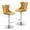 Gold+Chrome, variant on IVV Adjustable Bar Stools Set of 2, Modern Swivel Upholstered Barstools for Kitchen Island, Velvet Counter Stools with Tufted Back, Black+Chrome