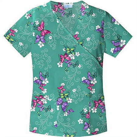 Delightful Butterflies Mock Wrap Top