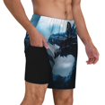 thumbnail image 2 of Yiaed Blue Thunder Storm Dragon Print Mens Swim Trunks Bathing Suit Compression Liner Beach Swim Shorts Swimwear Quick Dry Zipper Pocket No-Chafing Board Short-Large, 2 of 6