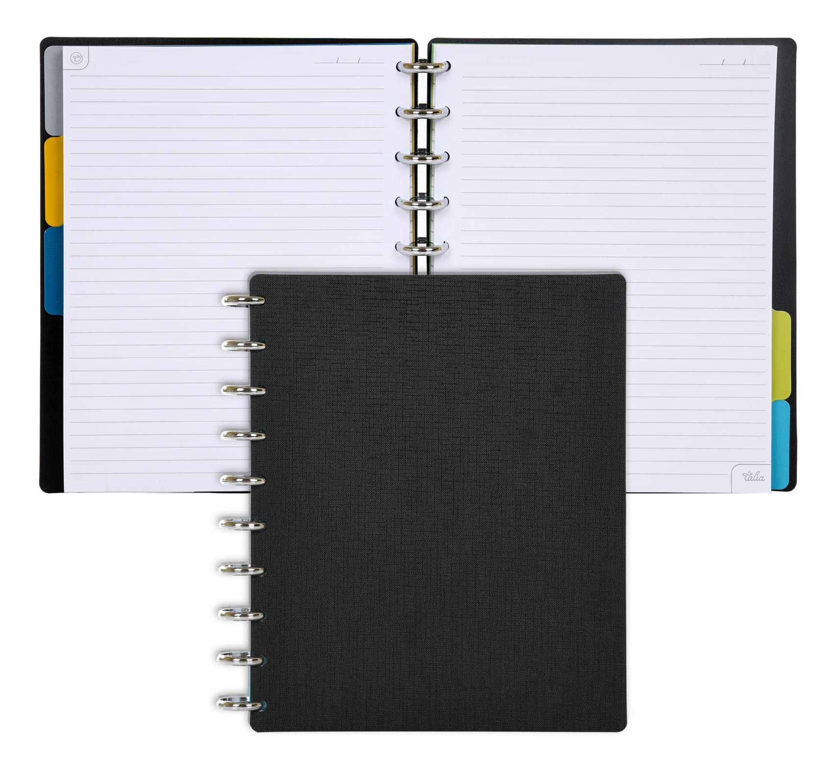 Talia Notebook Planner Customizable – 03229 (Black / Silver Disc ...