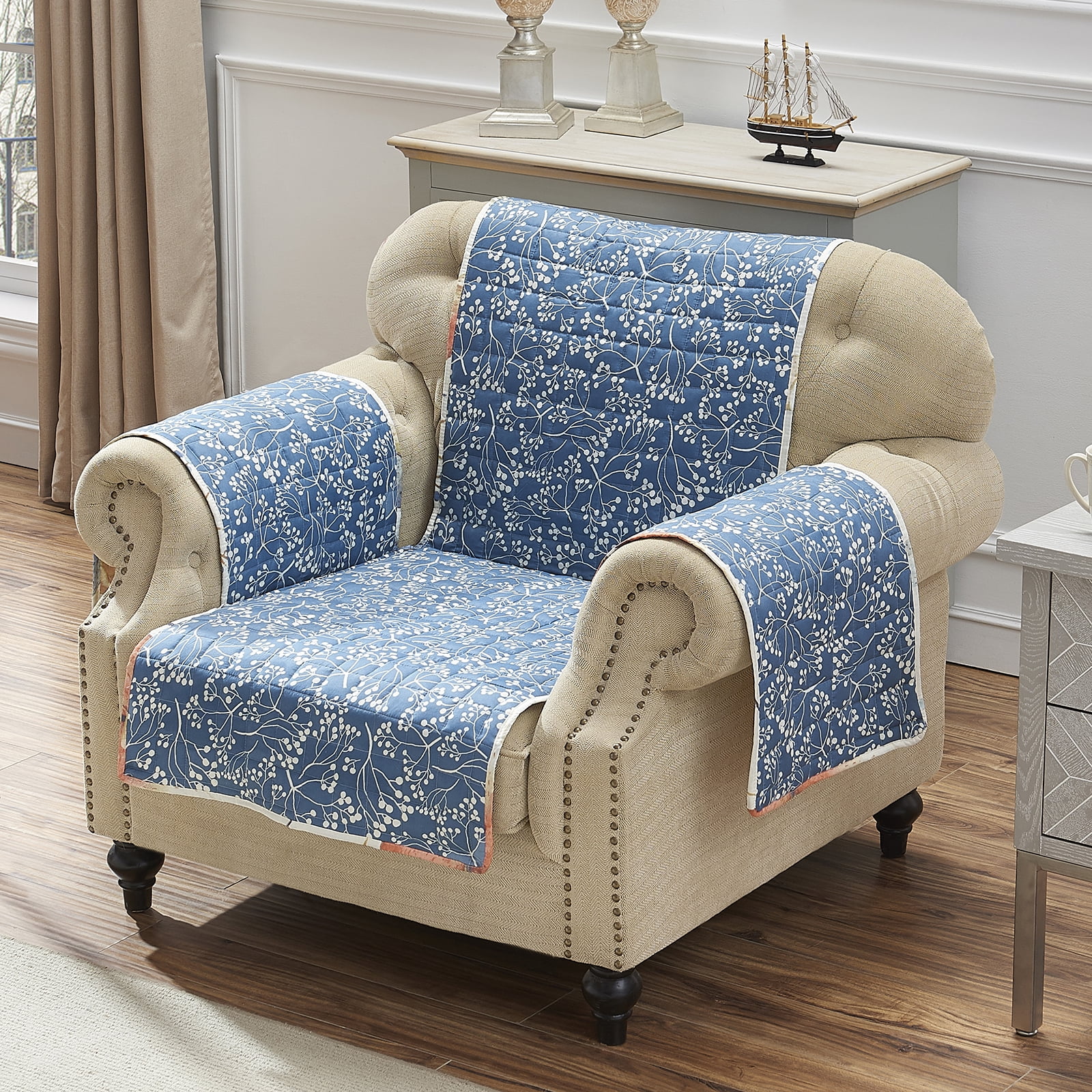 Barefoot Bungalow Willow Pet-Friendly Paw Guard & Furniture Cover, Reversible - Natural - Arm Chair