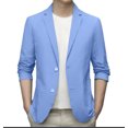 thumbnail image 2 of Spring Summer Men's Lightweight Suit Jacket for Men Slim Fit Summer Suit Jacket Casual Prom Suits for Men Slim Fit Stretch Slim Fit Button Wool Suits for Men Sport Coats, 2 of 4