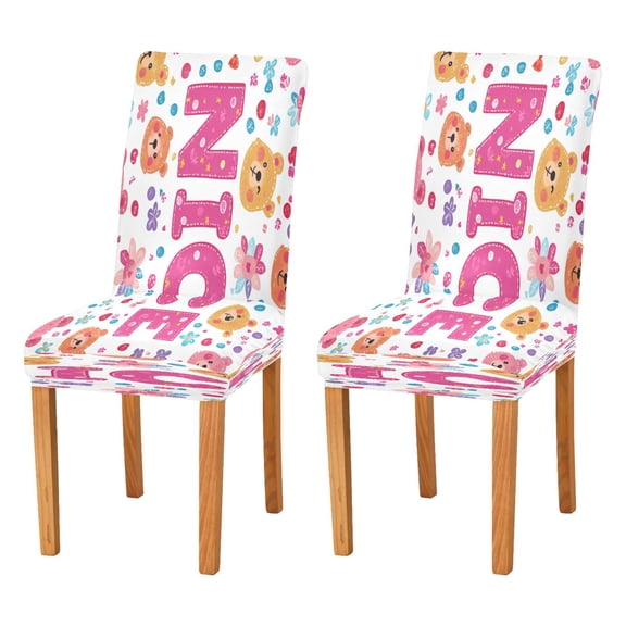 BZSMCE Chairs Slipcovers Dining Chair Covers Cute Bear Stylized Printing Creative Pattern