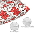thumbnail image 3 of Honeii Amanita Red Mushroom Print Pillow Cases,Plush Throw Pillow Covers,Decorative Pillowcase for Sofa, Couch, Living Room-20"x30", 3 of 6
