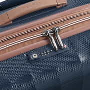 DELSEY PARIS Carrousel 24 Medium Checked Hardside Expandable Spinner Luggage, Navy