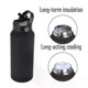 thumbnail image 3 of 26-27 1L Sports WATER BOTTLE With Handle And Straw Stainless Steel Large Capacity Vacuum Flasks Drinkware Large Mouth GymThermos CUP, 3 of 4