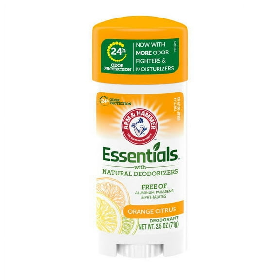 Arm & Hammer Essentials Deodorant Orange Citrus Solid Oval, 2.5 oz
