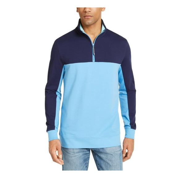 Club Room Mens Two Tone Regular Fit 1/4 Zip Jacket Navy XL