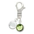 thumbnail image 2 of Delight Jewelry Crystal Lime Green Channel Drop - Silvertone Clip on Charm with Clear Crystal Drop, 2 of 4