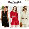 thumbnail image 3 of 3PCS JASGOOD Women Elastic Skinny Belt for Dresses Jeans Pants Ladies Thin Belts, 3 of 10