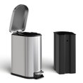 thumbnail image 1 of Garvee 2.6 Gallon Step-on Trash Bin with Lid, 12.6 x 7.32 x 15.28", for Bathroom, Silver, 1 of 10
