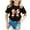 Black, variant on Godom Short Sleeve Shirt for Girls Glitter Print Cute Design Kids Tee Tops Girl Clothes