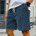 thumbnail image 2 of ADSSDQ Mens Big and Tall Shorts, Men's Corduroy Shorts Elastic Drawstring Waist with Side Pockets Loose Fit Navy M, 2 of 7