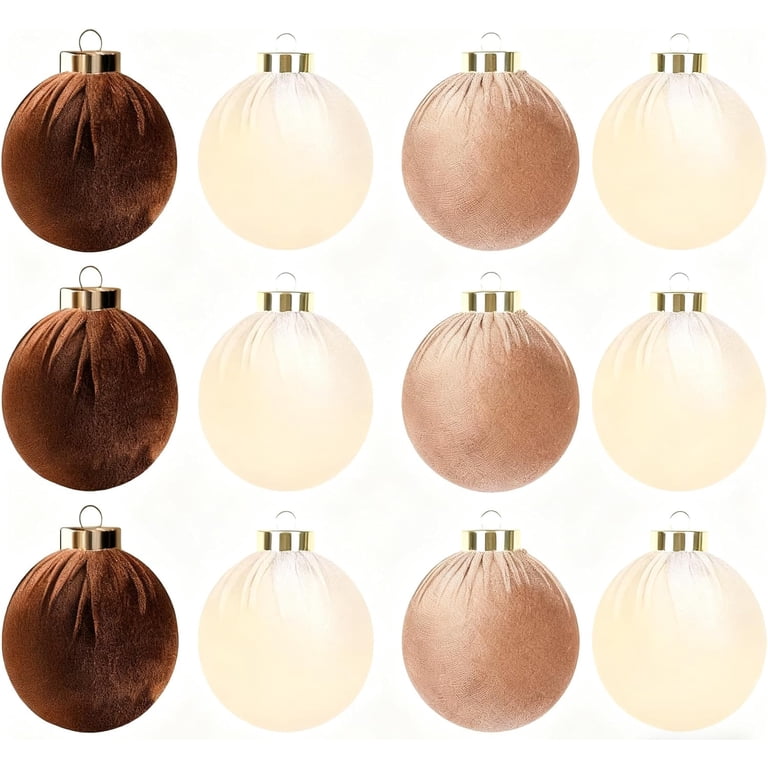 Christmas Ball Ornaments, 12PCS Per Set, Set of 2, 3.15 Inch, Flocked ...