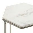 thumbnail image 4 of Kate and Laurel Table en C Moderne Trillion, 16 x 14 x 28, Argent, Table d'Appoint Chic en Marbre avec Dessus Hexagonal Géométrique, 4 of 8