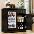 thumbnail image 5 of BROTTAR Mini Fridge Cabinet (Included), Fluted Coffee Bar Cabinet with Refrigerator, Pull Out Drawer & Storage Cabinets, 31.5" Modern Liquor Wine Bar Cabinet for Home, Kitchen, Dining Room, Black, 5 of 7