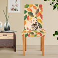 thumbnail image 4 of Yayeee 4 Pack Dining Chair Covers Stretch Parson Chairs Slipcovers Seat Protector, Green Retro Autumn Leaves, 4 of 6