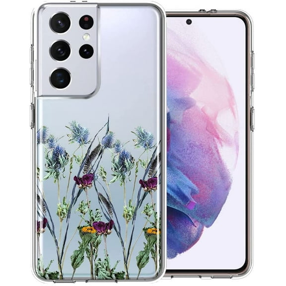 MUNDAZE Case For Samsung Galaxy S21 Ultra Country Dried Flowers Phone Cover