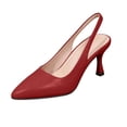 thumbnail image 2 of Miluxas Pointed Toe Slingback Kitten Heels for Women Low Heel Pointed Toe Pumps formal Dress Shoes Sling Back Heels Red 9(42), 2 of 5
