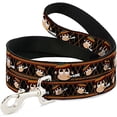 thumbnail image 1 of buckle-down pet leash - multi smoking monkey argyle brown - 4 feet long - 1 2" wide, 1 of 1