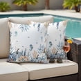 thumbnail image 4 of Blue Pumpkin Coastal Fall Outdoor Waterproof Pillow Covers, Thanksgiving Ocean Botanical Coral Decorative Square Throw Pillowcase Sofa Cushion Sham for Patio/Couch/Chair, 24"x24" 2 Pack, 4 of 8