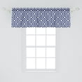 thumbnail image 2 of Ambesonne Boho Window Valance, Tribal Art Geometric Motifs, 42" x 18", Dark Blue and White, 2 of 3