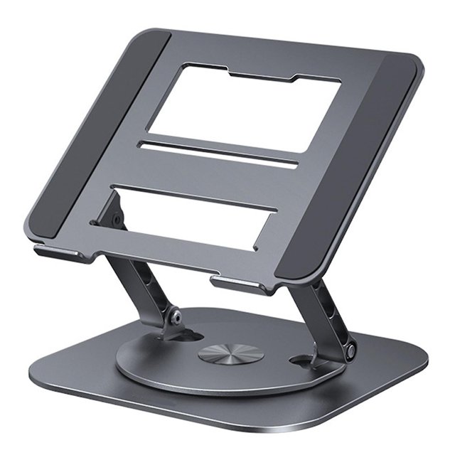 Support pour Ordinateurs Portables en Alliage d'Aluminium Support Rotatif 360 Multi-Angle avec Évent de Chaleur Pliable pour Tablette