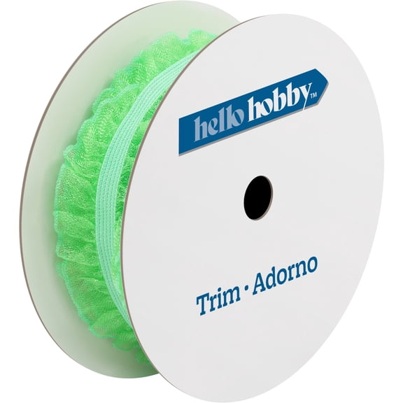 Hello Hobby Mint Elastic Ruffle Sewing Trim, 7/8 in x 3 yd