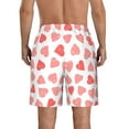 thumbnail image 3 of Disketp Men'S Swim Trunks Hawaiian Breathable Surf Beach Swimsuits Mesh Lining Beach Shorts With Pockets-Pink Hearts1, 3 of 9