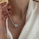 thumbnail image 1 of 2024 2pcs New Heart Shaped 925 Sterling Silver Necklace Delicate Geometric Choker Water Wave Chain Birthday Gift Fashion Women Jewelry--1-Product cod 1, 1 of 4