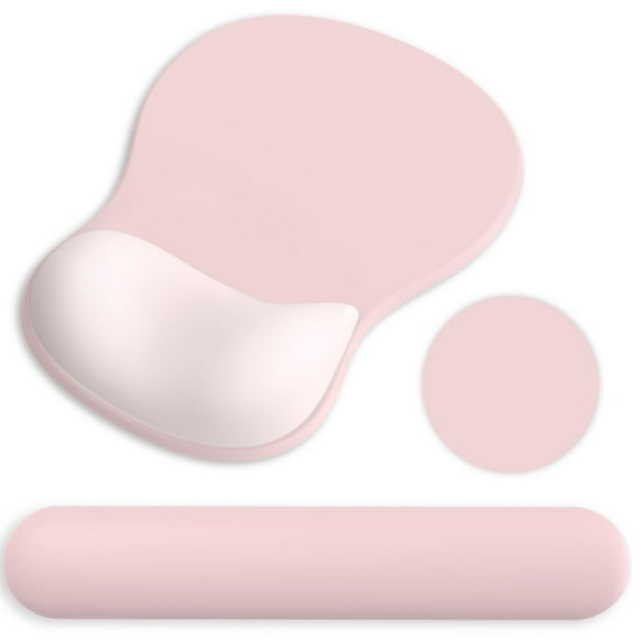 Alfombrilla de Ratón Ergonómica G JGOO con Reposamuñecas de Gel Rosa