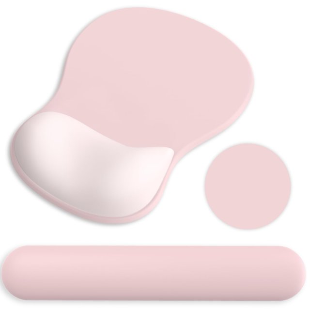 Alfombrilla de Ratón Ergonómica G JGOO con Reposamuñecas de Gel Rosa