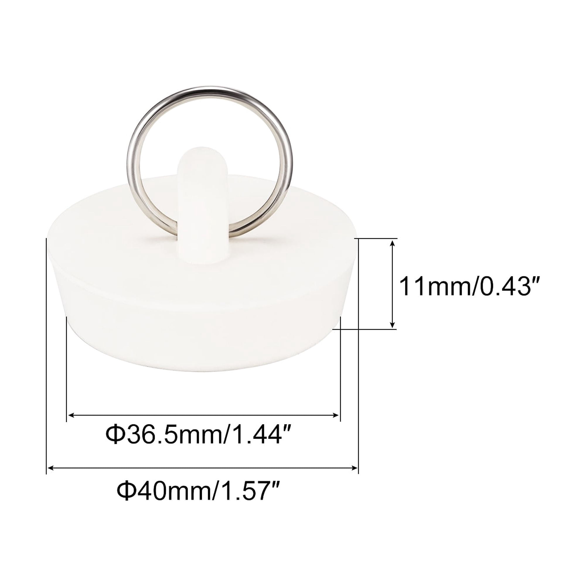 Unique Bargains Rubber Plug Drain Stopper with Hanging Ring for Bathtub 1.44"x1.58"x0.43"