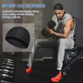 thumbnail image 5 of Paquete de 4 gorros para hombre, gorro de algodón suave que absorbe el sudor, forro para casco, gorros para correr y ciclismo, unisex, negro, 5 of 5