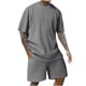 thumbnail image 1 of Traje Deportivo Perforado de los Hombres, Moda de Manga Corta Cuello Redondo de Ocio para el Desgaste Casual Y de Playa, Blusa Atlética de Poliéster Suave, 1 of 9