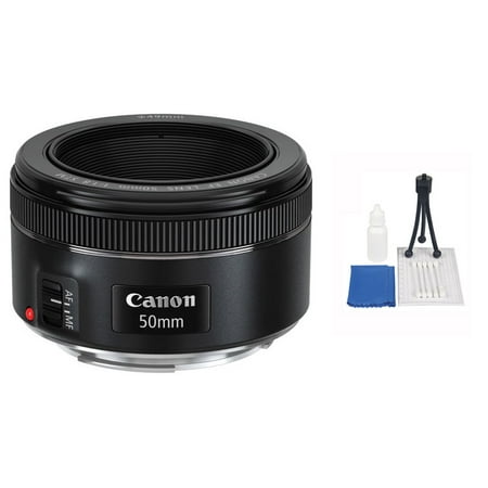 Canon EF 50mm f/1.8 STM Autofocus Lens + 5 Pc Accessory Kit for T6s T6i T5