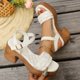 thumbnail image 1 of WILLBEST Sandalias Dama Mujer Zapatos Casuales Cómodos Sandalias De Tacón De Cuña Con Flores Huecas Y Punta Abierta, 1 of 9
