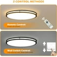 thumbnail image 2 of Depuley 32" Oval Flush Mount Ceiling Light with Remote Dimmable LED Pendant Light Black Brush Nickel Finish Close to Ceiling Light Fixture for Living Room Bedroom Kitchen Dining, 65W, 2 of 7