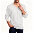 thumbnail image 6 of HOMADLES Men's Solid Long Sleeve Shirt V Neck Lightweight Athletic Tops Stretch Soft Gym Running Shirts White Size 4XL, 6 of 6