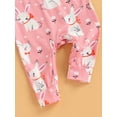 thumbnail image 7 of Seyurigaoka Baby Boy Girls Easter Jumpsuit Round Neck Bunny Print Toddler Short Sleeve Casual Romper Pants, 7 of 7