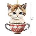 thumbnail image 3 of Herunwer Christmas Tree Ornaments,Small Cat Hanging Pendants,Acrylic 2D Cute Animal Decorations for Cat Lovers Gifts Holiday Decor, 3 of 7
