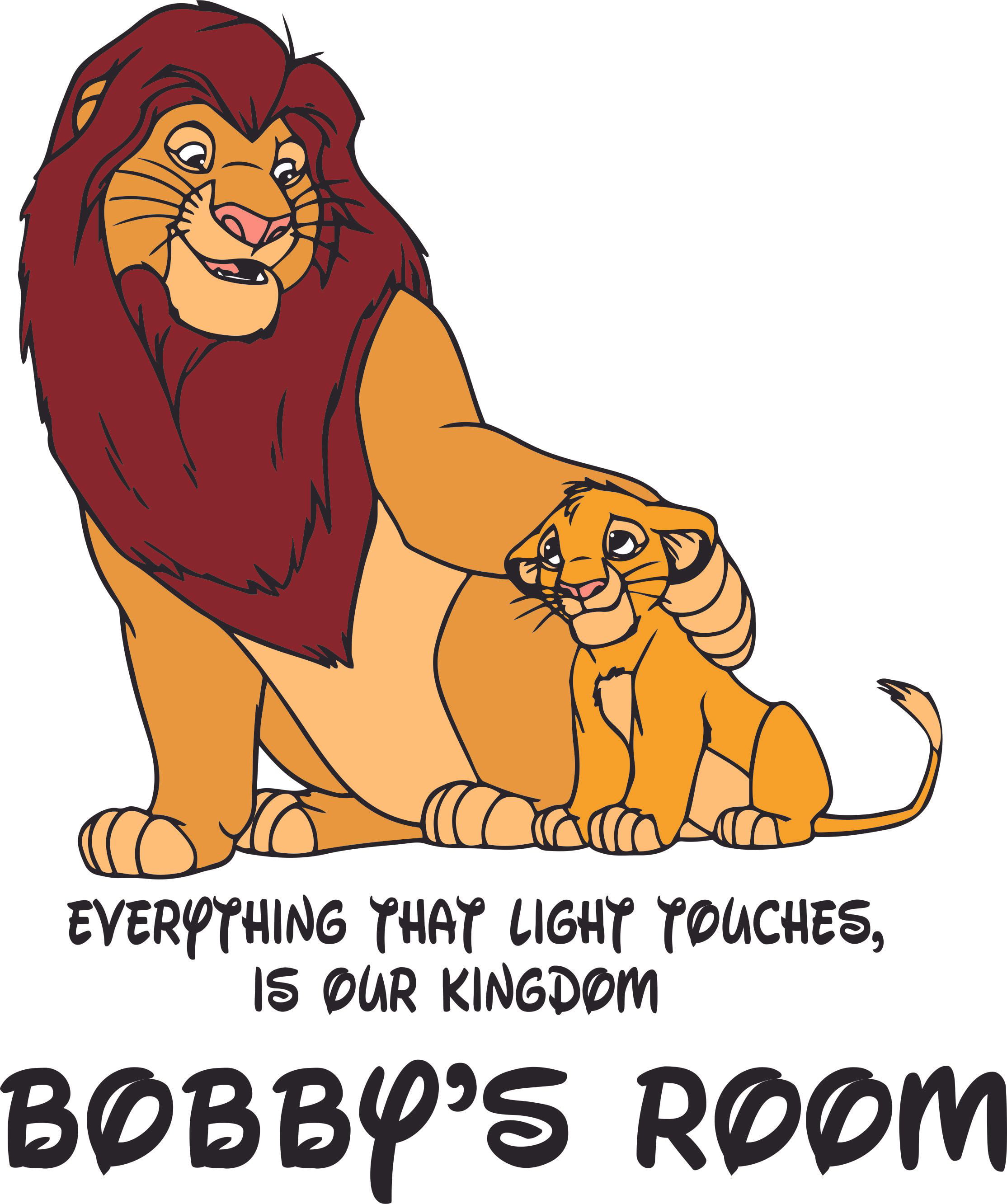 Lion King Kingdom Quote Cartoon Customized Wall Decal - Custom Vinyl Wall  Art - Personalized Name - Baby Girls Boys Kids Bedroom Wall Decal Room  Decor Wall Stickers Decoration Size (30x27 inch) 
