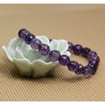 thumbnail image 3 of Bracelet Extensible en Perles Boule 8 mm en Pierre Précieuse Semi-Précieuse Agate Violette Facettée 7 Pouces Unisexe, 3 of 4